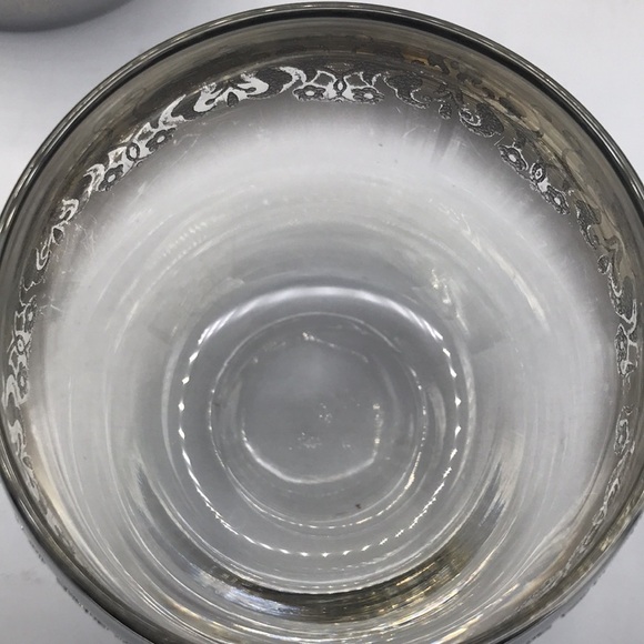 Set of Four Dorothy Thorpe Silver Band Roly Poly Glasses  4 Dorothy Thorpe Silver Rim Roly Poly  Mid Century Vintage High Ball Glasses